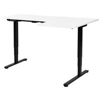 SCHREIBTISCH 160x60 cm elektrisch Schwarz/Weiß Destines - Schwarz/Weiß, Holzwerkstoff (109/160/60cm) - Beliani