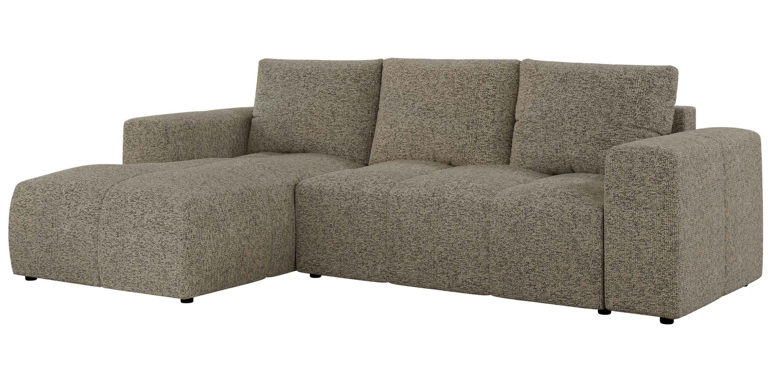 ECKSOFA MONIVA Dunkelbeige Strukture - Links - Taupe/Beige, Textil (164/266cm) - MKS