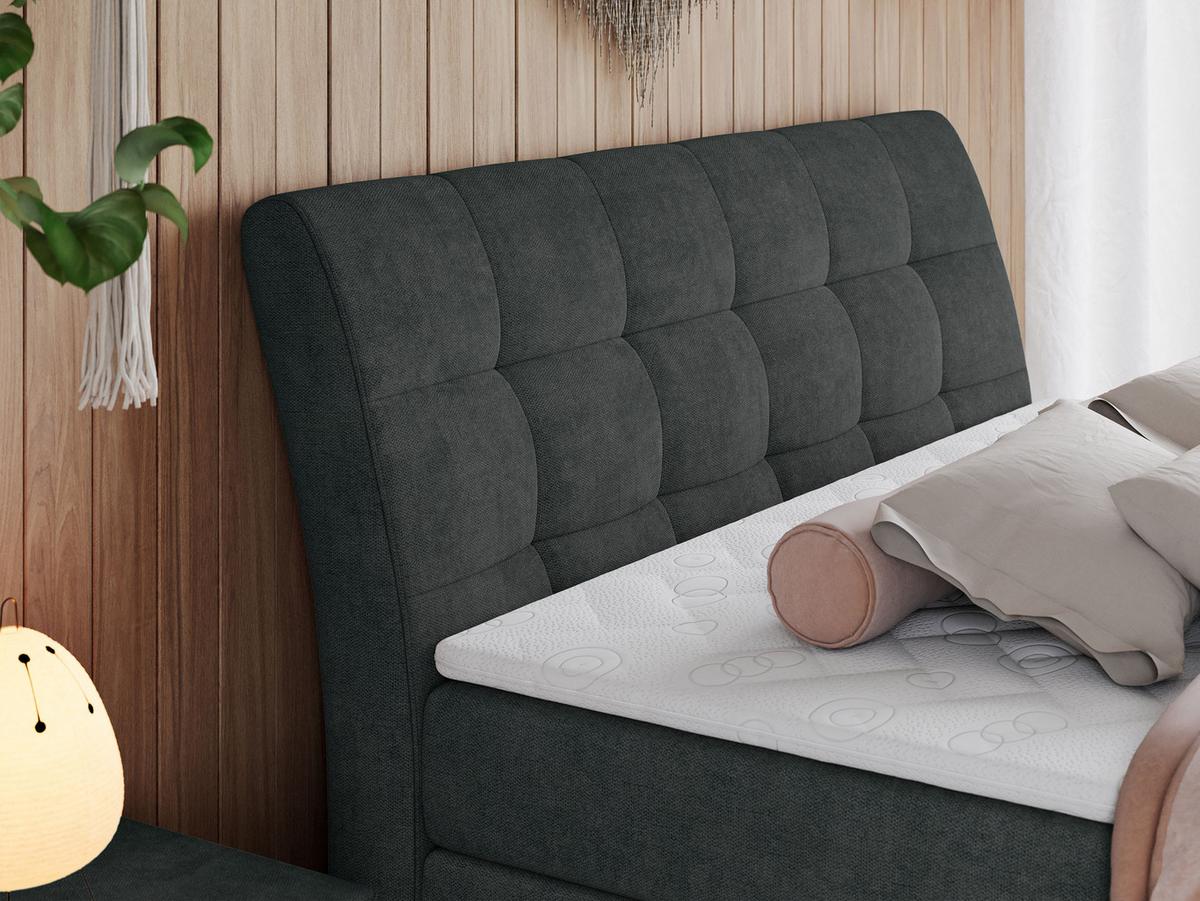 BOXSPRINGBETT GOLD-10 KING 160/200 Dunkelgrau Struktur - H4 - Dunkelgrau, Holz/Textil (160/200cm) - MKS