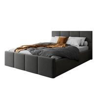 POLSTERBETT AVA 160x200 cm Jasmine 96, 34 Holzlatten, Kopfteil 91 cm - Grau, Textil (160/200cm) - Lookway