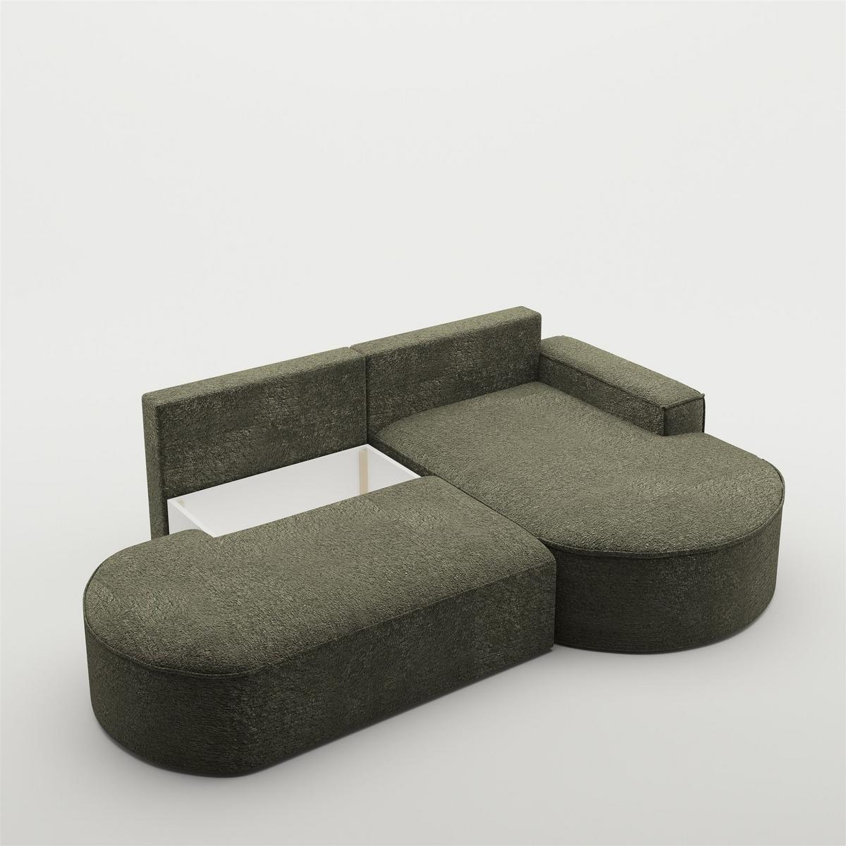 ECKSOFA Venedig Mit Schlaffunktion - Grün, Holzwerkstoff/Textil (278/179cm) - Fun Möbel