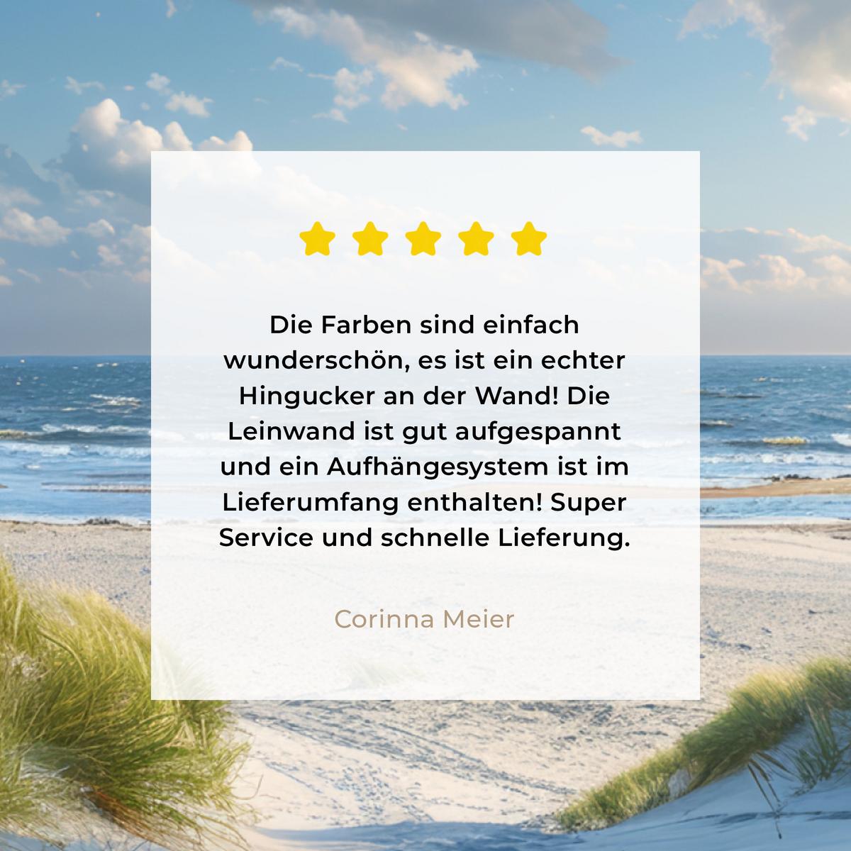 LEINWANDBILD Aussicht - Strand - Fenster - Dünen - Meer Wandbild Wohnzimmer 50x50 cm - Hellblau, Textil (50/50cm) - MuchoWow