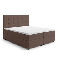 BOXBETT SAKARYA 140x200 cm mit Bettkasten und Matratze - Braun + TOPPER - Schwarz/Braun, Holz/Holzwerkstoff (140/200cm) - AX Living