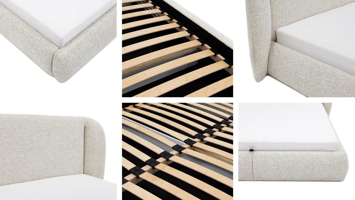 POLSTERBETT Jamika - Grau, Holz/Textil (180/200cm) - MIRJAN24