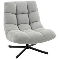 LOUNGESESSEL Chenille Stahl Hellgrau - Hellgrau/Schwarz, Textil/Metall (75/90/95cm) - HOMCOM