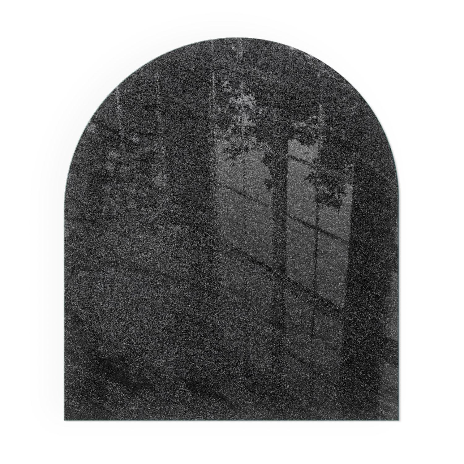 GLASPLATTE für Kamin 80x70 cm - Schwarz, Glas (80/70/0.4cm) - TULUP