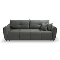 BETTSOFA MODA Grau Chenille-Stoff mit Schlaffunktion - Grau, Holz (245/86/110cm) - MASSENO