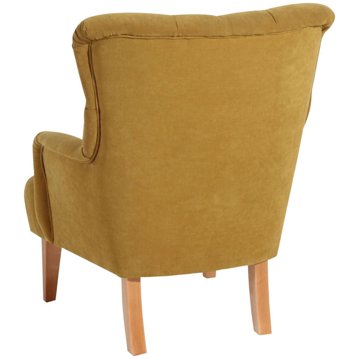 SESSEL Kaiya Bezug Veloursstoff Buche natur / mais - Gelb, Kunststoff (71/97/82cm) - 58aufmkessel