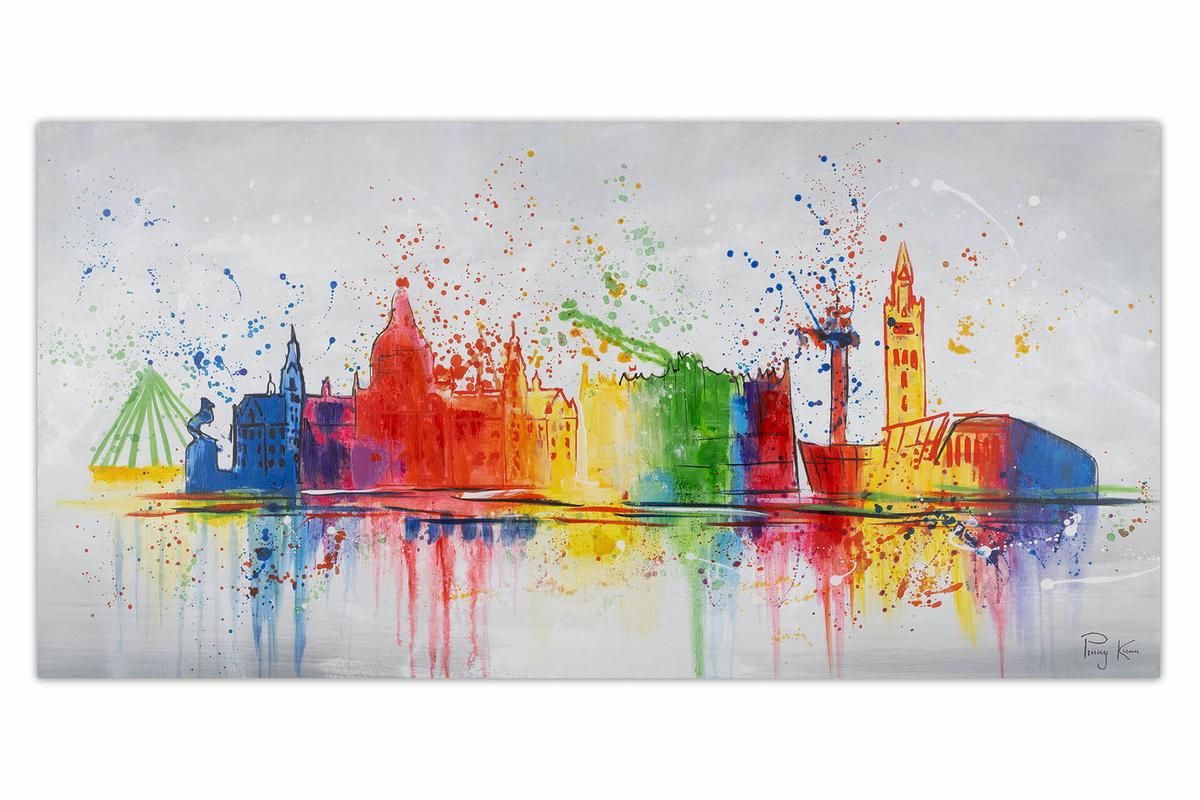 ACRYLBILD HANDGEMALT 120/60 cm - Grau, Holz/Textil (120/60cm) - KUNSTLOFT