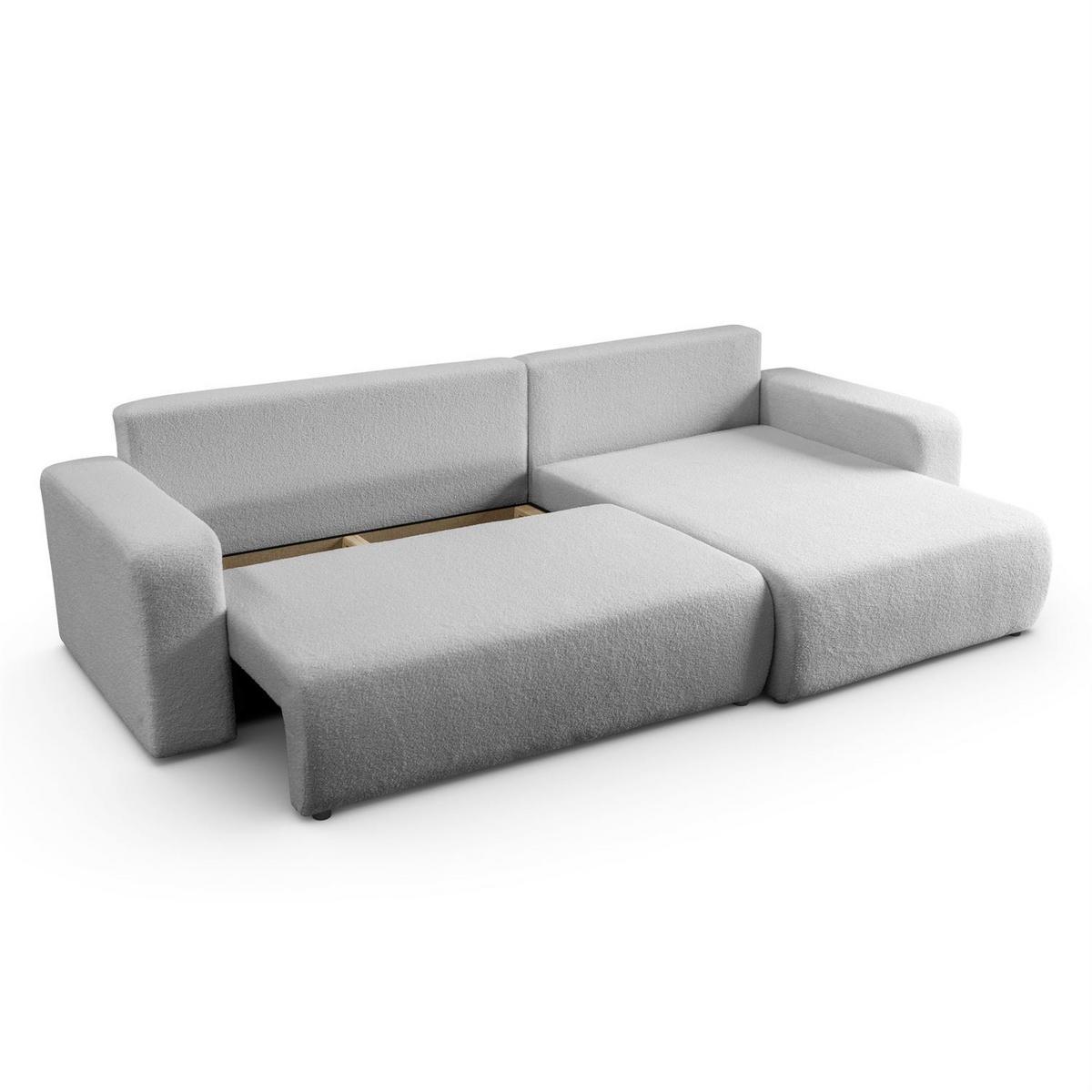 ECKSOFA VESPO XL mit Schlaffunktion und Bettzeugkasten - Grau, Textil (267/143cm) - Lookway