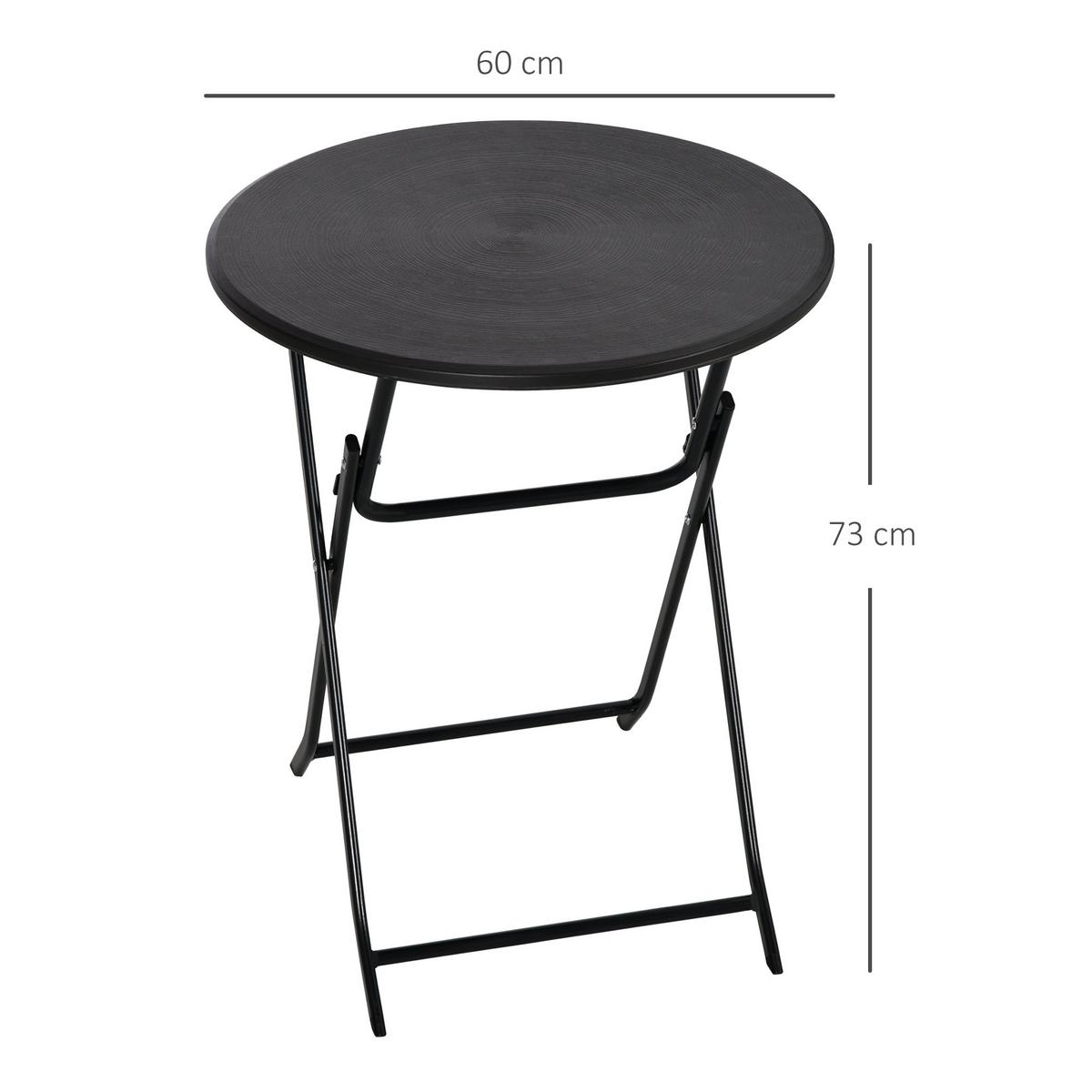 GARTENTISCH, Dunkelgrau, Stahl, HDPE - Dunkelgrau, Metall (60/60/73cm) - Outsunny