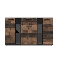 SIDEBOARD Formilo Grau Matera, Oldwood 140,4/80/40,2 cm – Kommode - Braun/Grau, Holzwerkstoff/Kunststoff (140/80/40cm) - AX Living