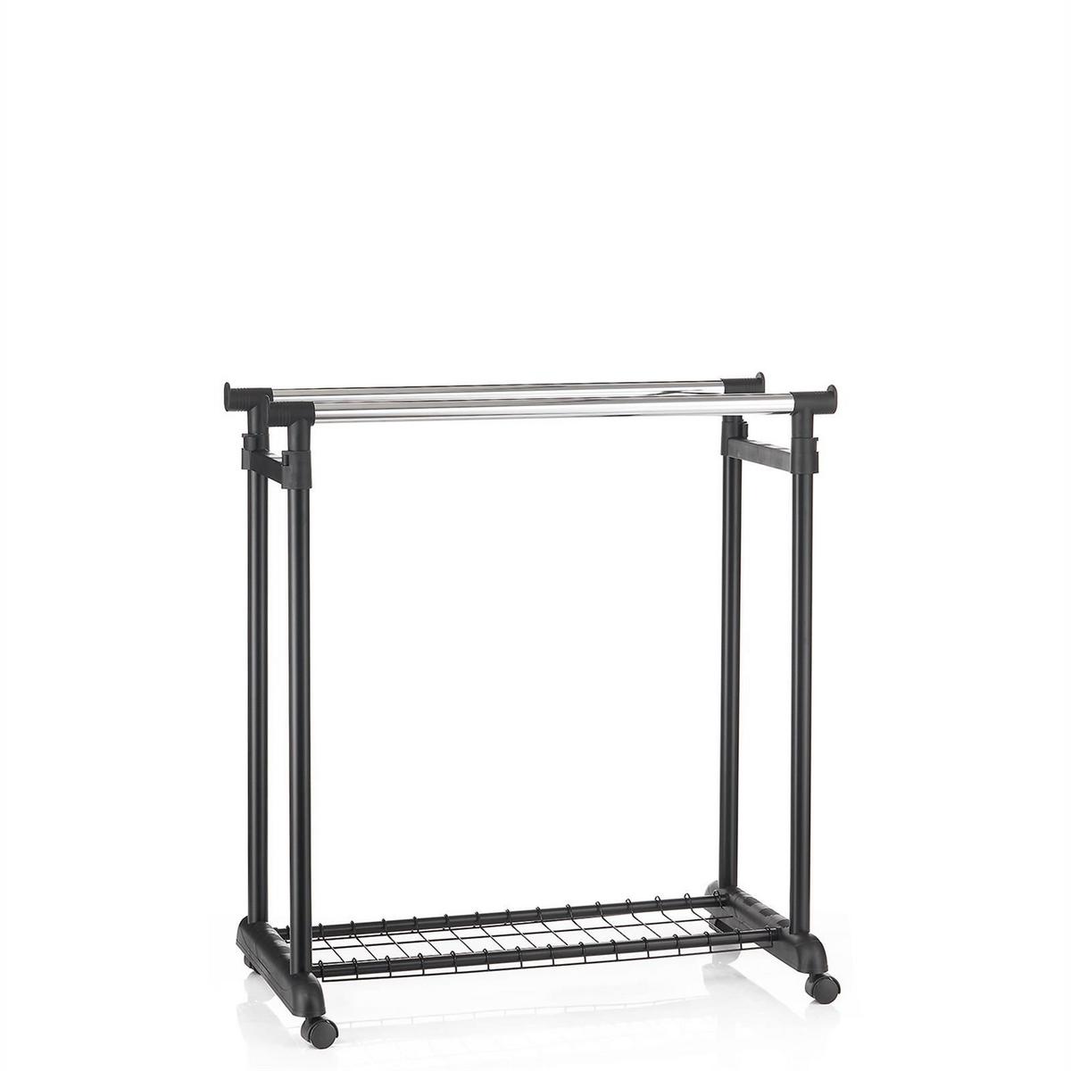GARDEROBENWAGEN GROSSO schwarz - Schwarz, Metall (83/164/44cm) - IDIMEX