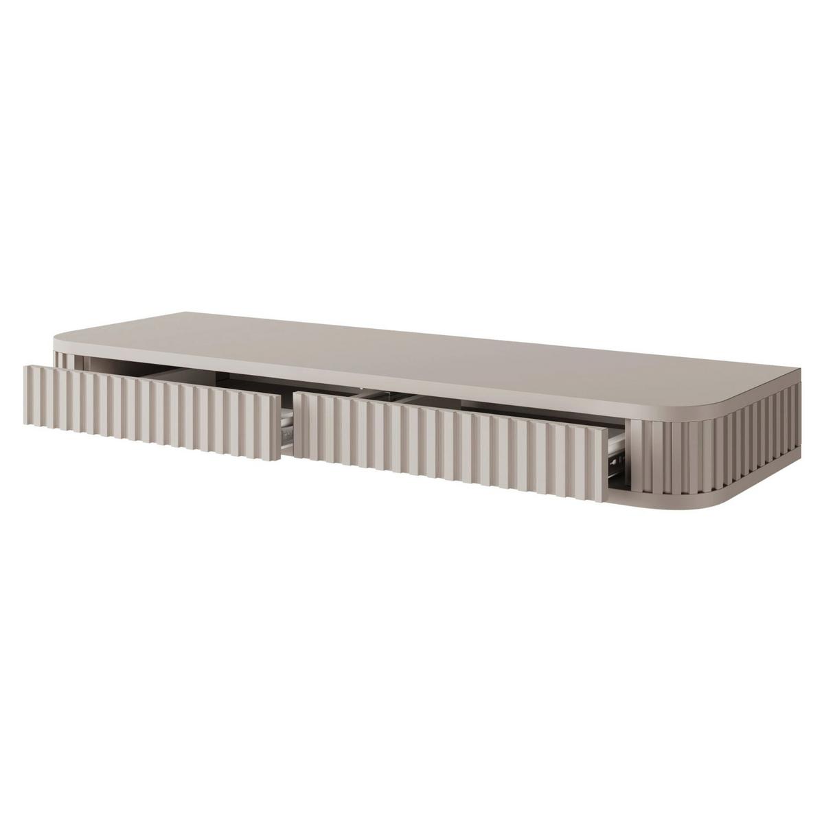 SCHMINKTISCH Ovarlo Greige mit 2 Schubladen 113 cm - Taupe, Holzwerkstoff (113.2/13/38cm) - Selsey