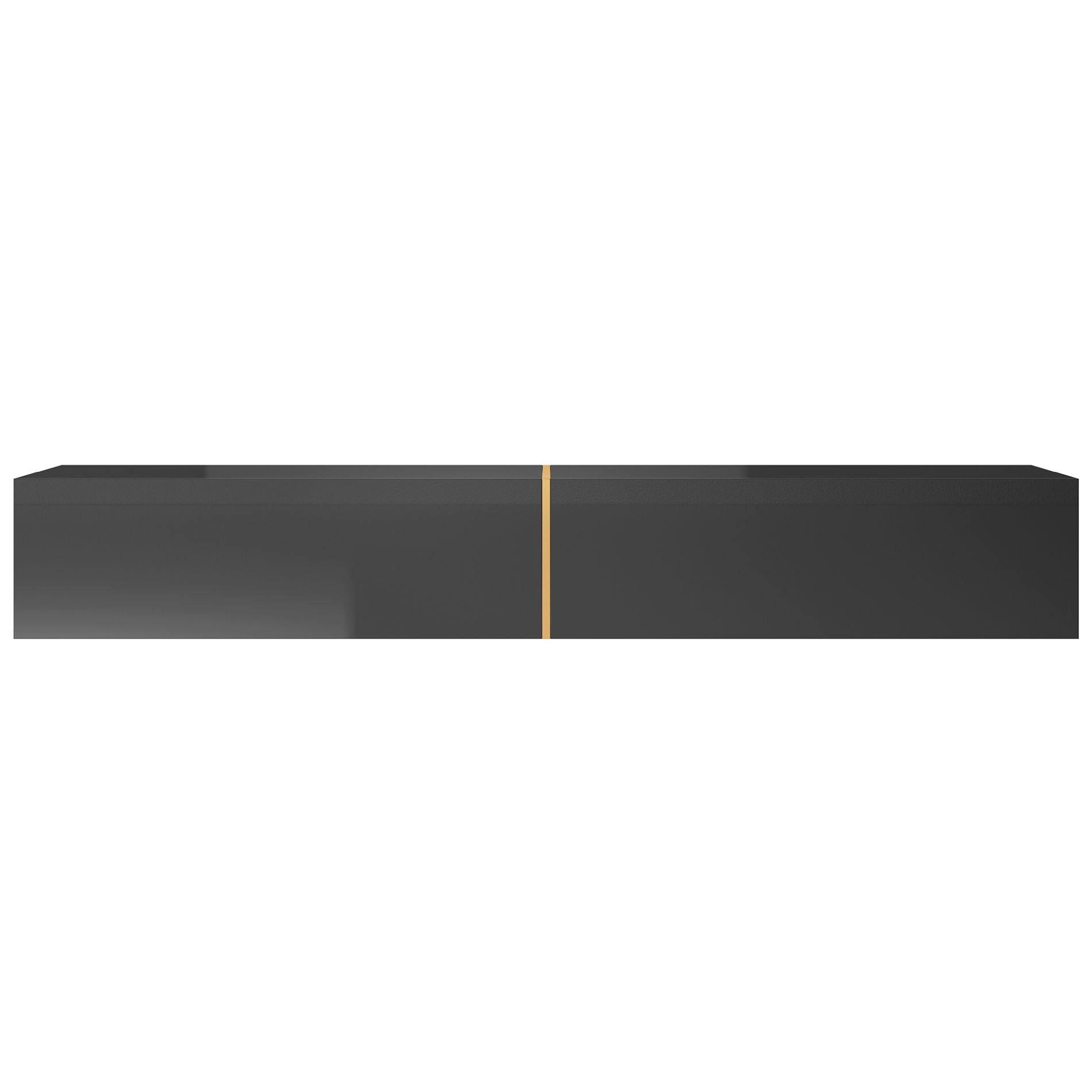 TV-LOWBOARD Bisira Schwarz / Gold 200 cm - Schwarz, Holzwerkstoff (200/30/31.6cm) - Selsey