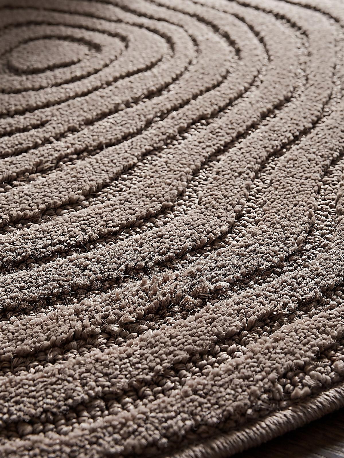 TEPPICH Kurzflor CETINA Gestreift Polypropylen-Polyester Braun 160 x 160 cm - Braun, Textil (160/160cm) - KADIMA DESIGN