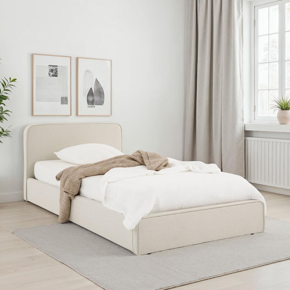 POLSTERBETT MARINI 90X200 CM - Creme, Textil (90/200cm) - IDIMEX