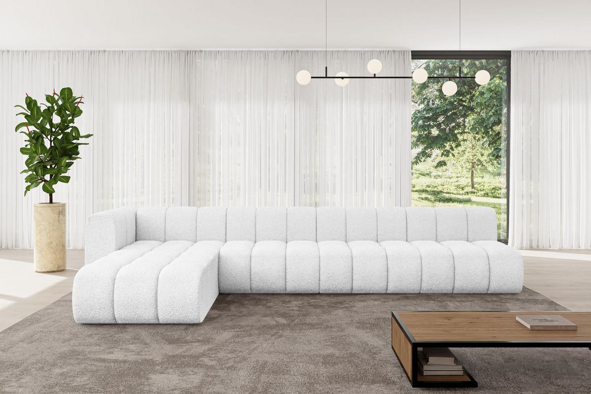 ECKSOFA modulares Sofa Darnel-L3 - 387x177x70 cm Weiß - Weiß, Holzwerkstoff/Textil (387/177cm) - ALTDECOR