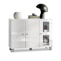 SIDEBOARD Denjo Tür in Weiß Hochglanz - Weiß Hochglanz, Holzwerkstoff (107/81/35cm) - Vladon