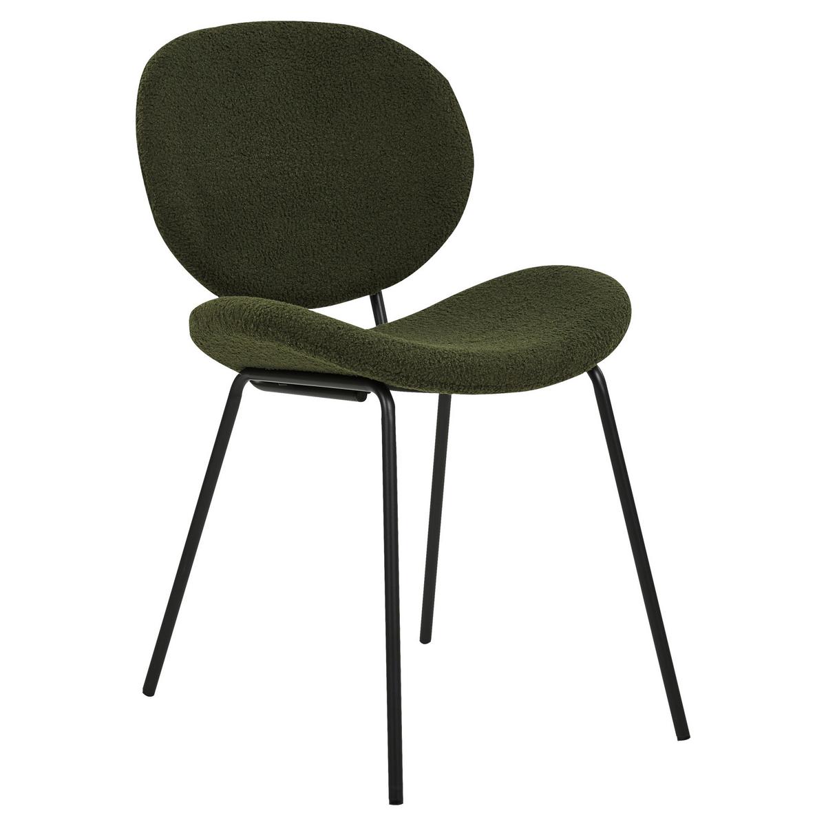 ESSZIMMERSTUHL 2er-Set Kunstleder Grün Luana - Grün, Textil/Metall (50/80/52cm) - Beliani
