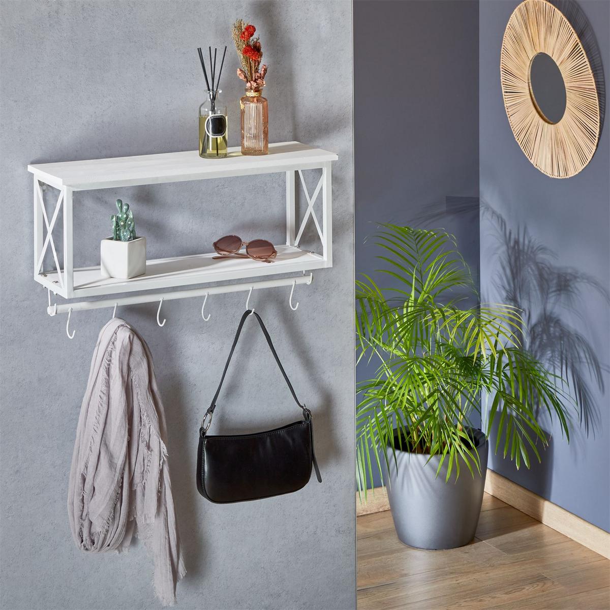 WANDGARDEROBE ARMANDO weiß/weiß - Weiß, Metall (62/35/20cm) - CARO-Möbel