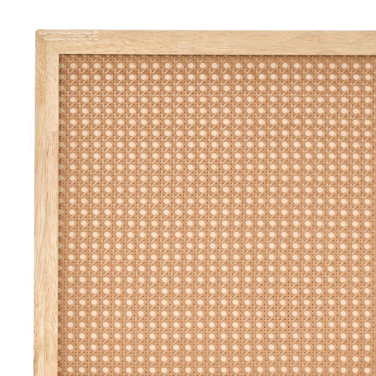 BETT mit Lattenrost 120/200 cm Faserplatte, PE Rattan Hellbraun Monpazier - Hellbraun, Naturmaterialien (120/200cm) - Beliani