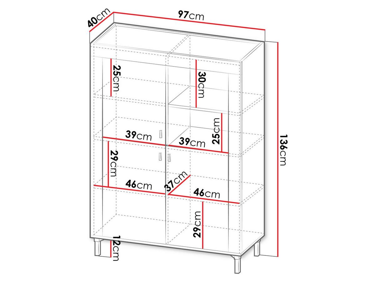 HIGHBOARD Mossa 3D MO05 mit LED Beleuchtung - Schwarz/Weiß, Holzwerkstoff/Kunststoff (97/136/40cm) - MIRJAN24