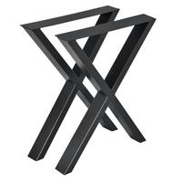 TISCHGESTELL-SET 2 TLG. Greith - Schwarz, Metall (59/72/8cm) - [en.casa]