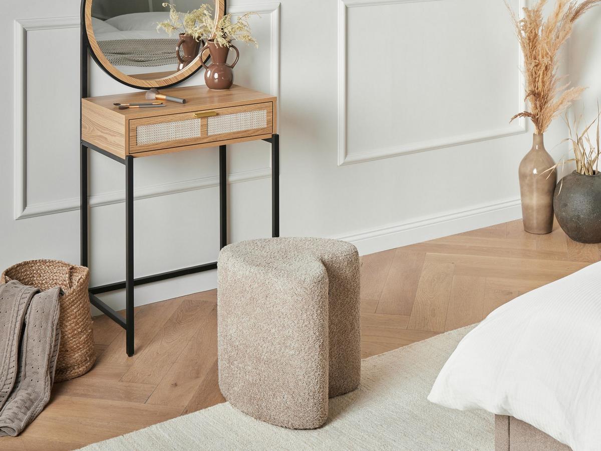 POUF Hellbraun Scotia - Hellbraun, Textil (40/44/33cm) - Beliani