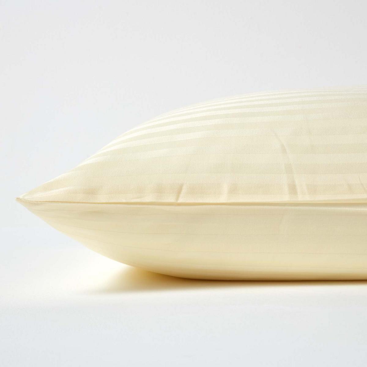 KISSENBEZUG Damast, Ägyptische Baumwolle, Fadendichte 330 - Creme, Textil (60/60cm) - Homescapes