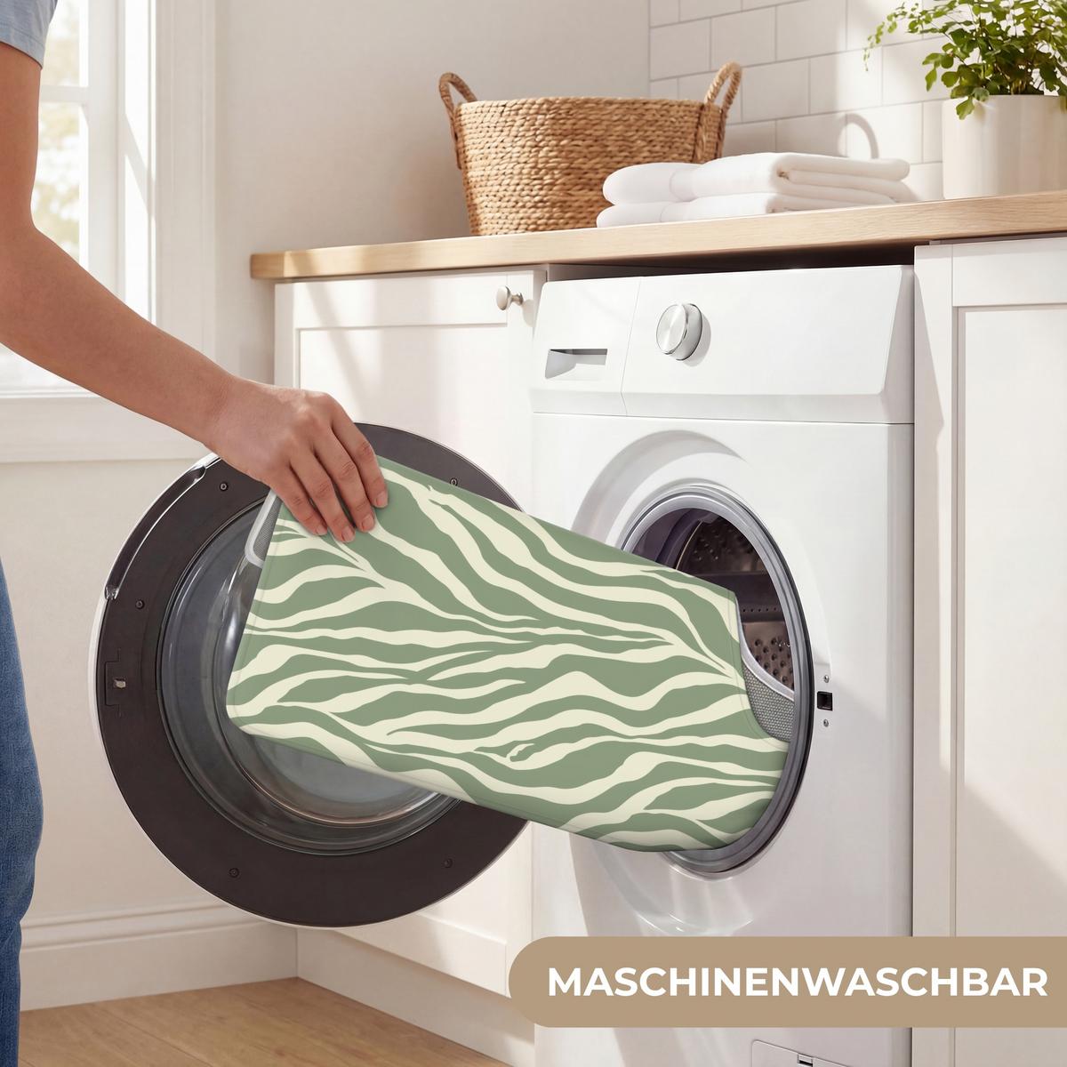 WC-VORLEGER Zebra - Motiv - Grün Toilettenvorleger 55x60 cm - Salbeigrün, Textil (55/1cm) - OnlyWow