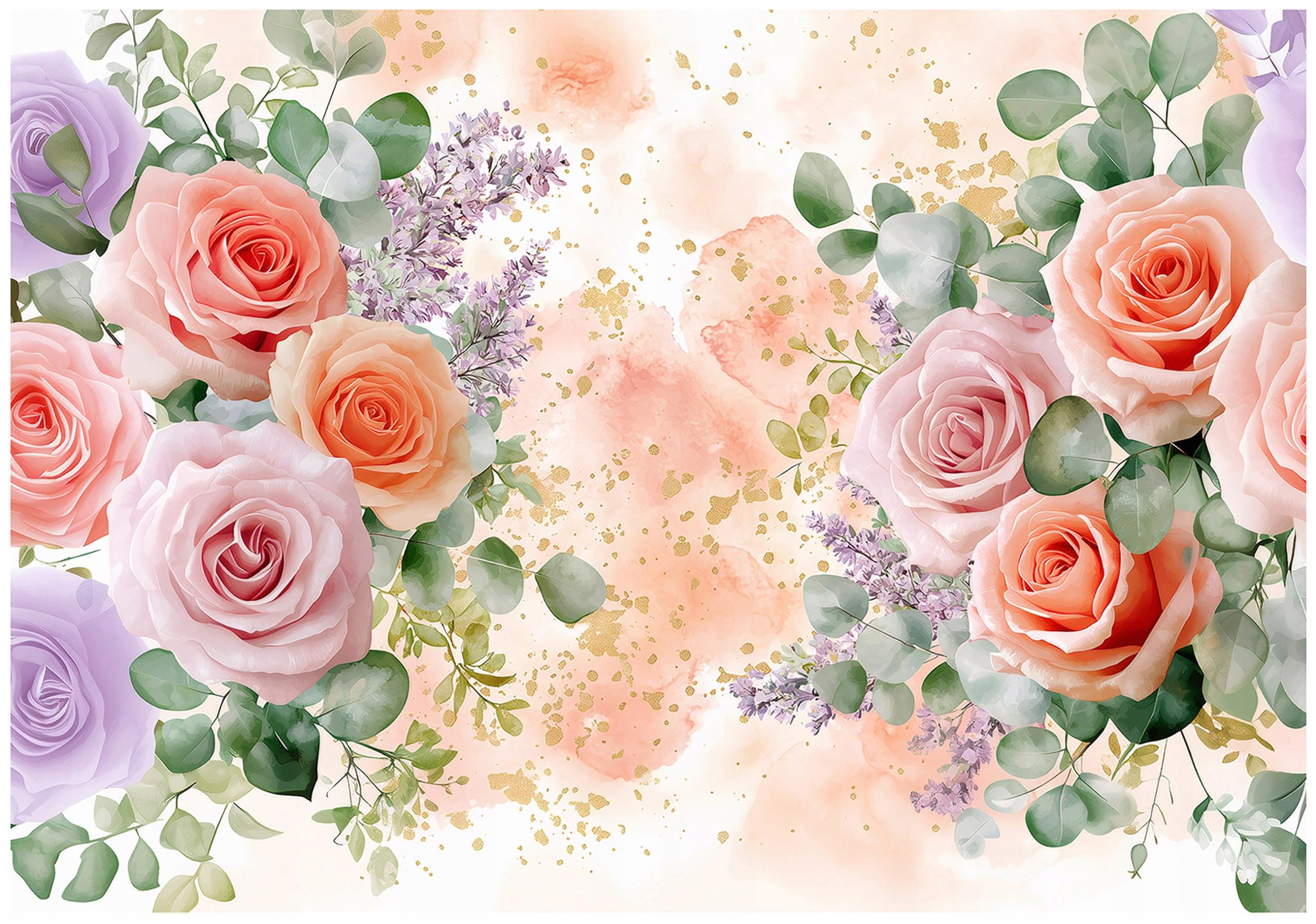 FOTOTAPETE Blumen Rosen Rosa 416x254 cm - Multicolor, Papier (416/254cm) - Wallarena