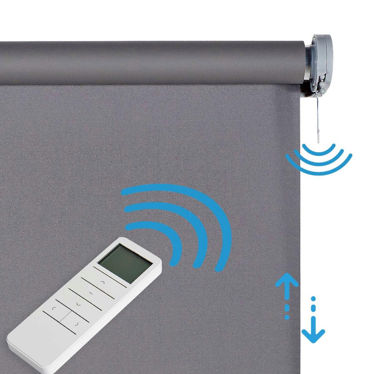 VERDUNKELUNGSROLLO motorisierte Grau 140x250 cm - Grau, Kunststoff (140/250cm) - STORESDECO