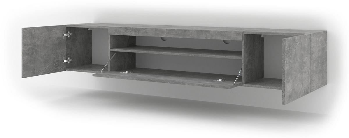 TV LOWBOARD Beton 200/42/37 - Grau, Holzwerkstoff (200/42/37cm) - RAUMHIRSCH FURNITURE