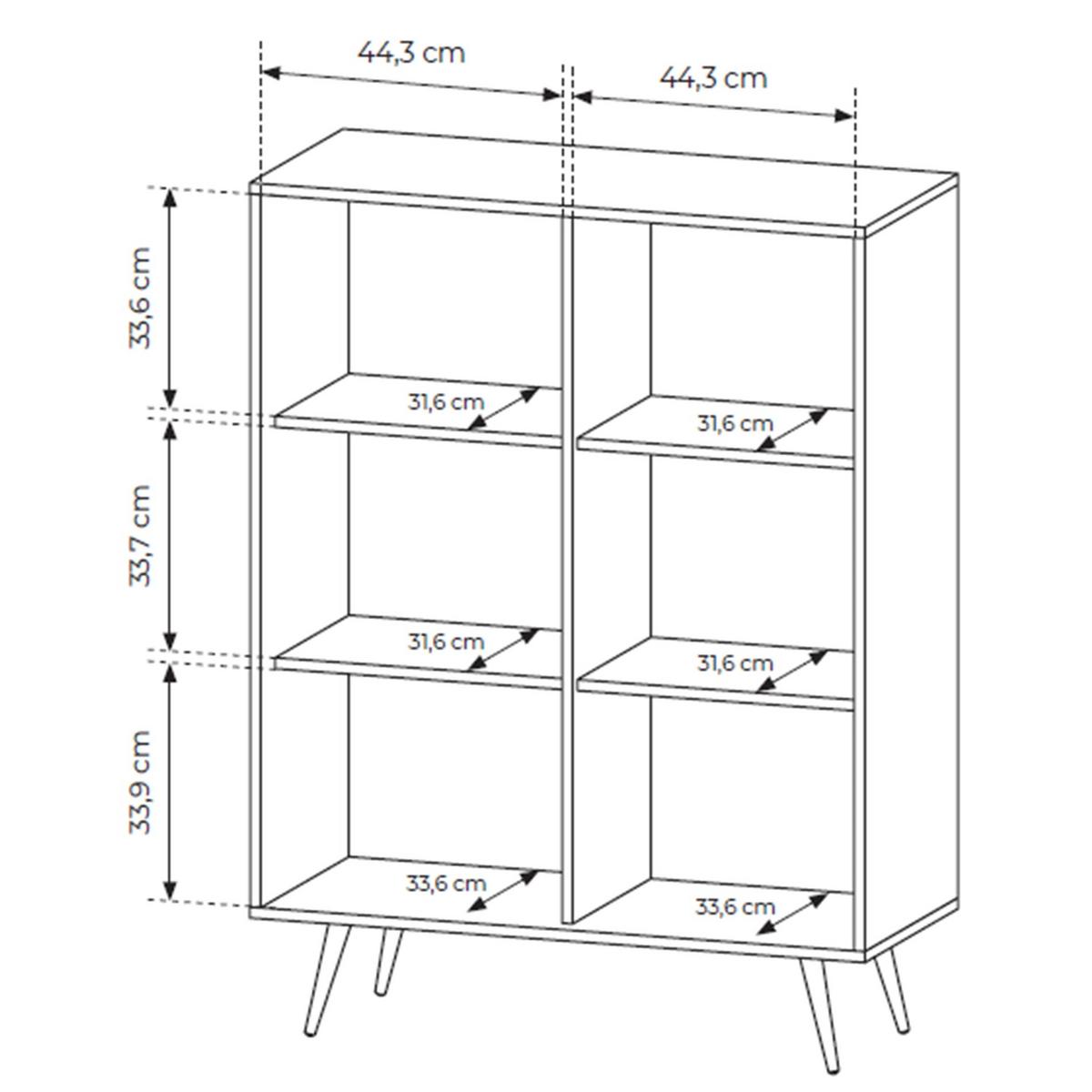 HIGHBOARD Amaro 93 cm - Eichefarben/Schwarz, Holzwerkstoff/Metall (93.5/125.6/40cm) - Selsey