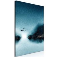 KUNSTDRUCK Blau 40/60 cm - Blau/Schwarz, Textil (40/60cm) - KUNSTLOFT