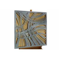METALLBILD Gold 80/80 cm - Silberfarben/Goldfarben, Metall (3/80cm) - KUNSTLOFT