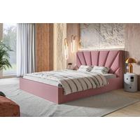 BETT 120x200 - Polsterbett mit Bettkasten und Holzrahmen - Modern Betten - Weicher Jasminstoff - Kollektion Denver, Rosa - Pink, Holz/Textil (120/200cm) - Alpi-Möbel