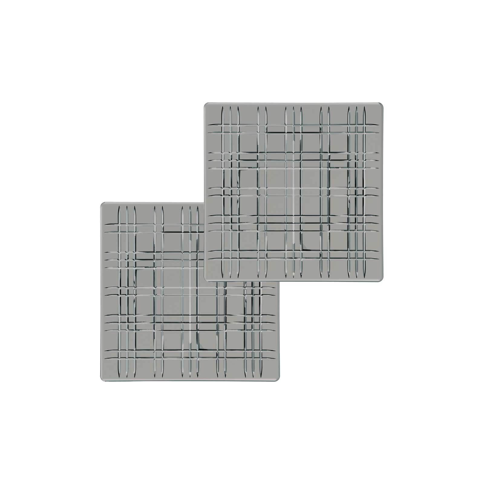 PLATTEN Square grau 21 x 21 cm 2er Set - Grau, Glas (21/1.8/21cm) - Nachtmann