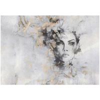 FOTOTAPETE Frau Gesicht Marmor Vliestapete 300x210 - Grau, Papier (300/210cm) - Wallarena