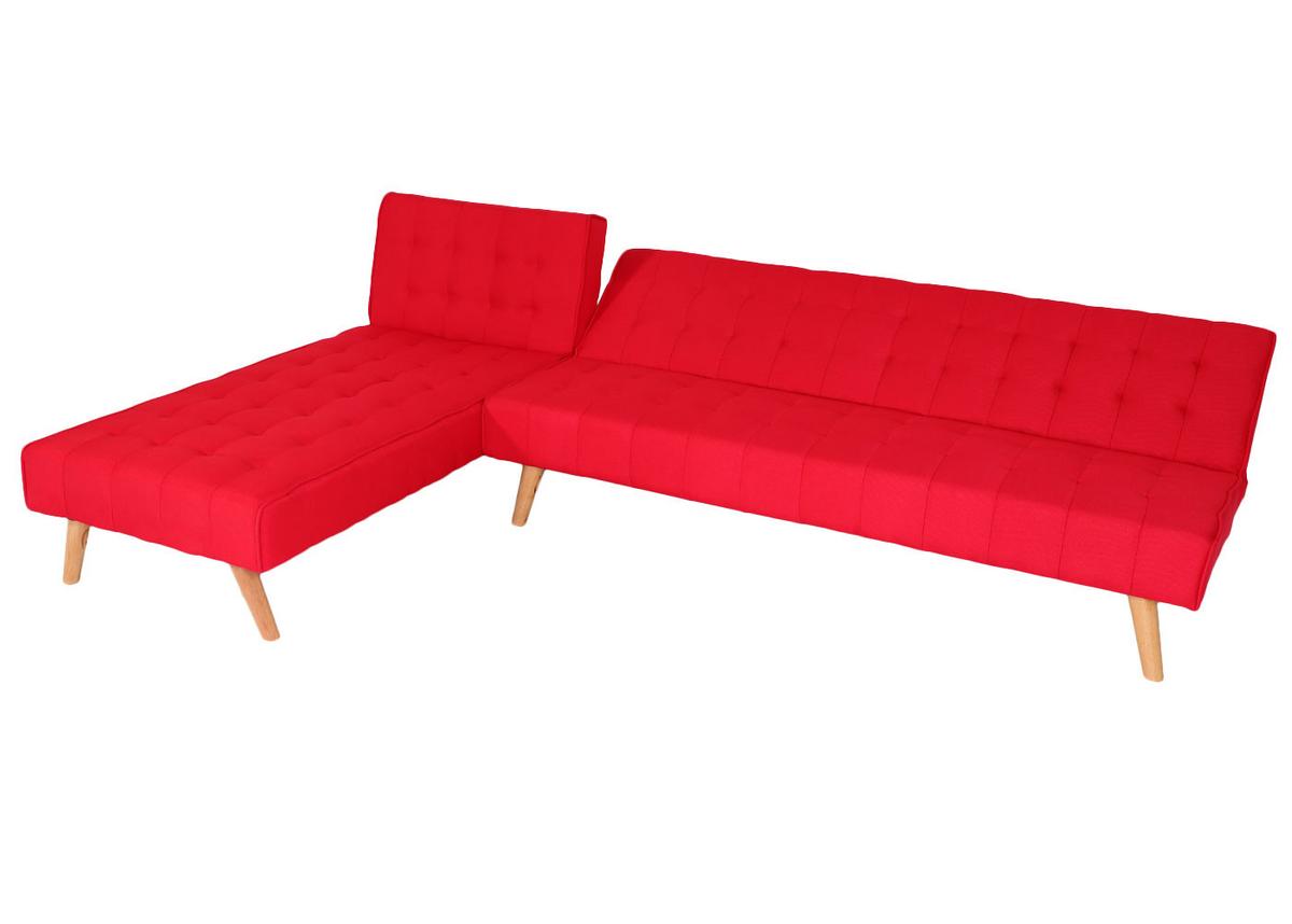 ECKSOFA Rot - Rot, Textil (256/176cm) - MCW