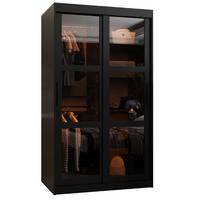 SCHWEBETÜRENSCHRANK 200/100/62 2-türig - Schwarz, Holz/Kunststoff (100/200/62cm) - Abiks Möbel