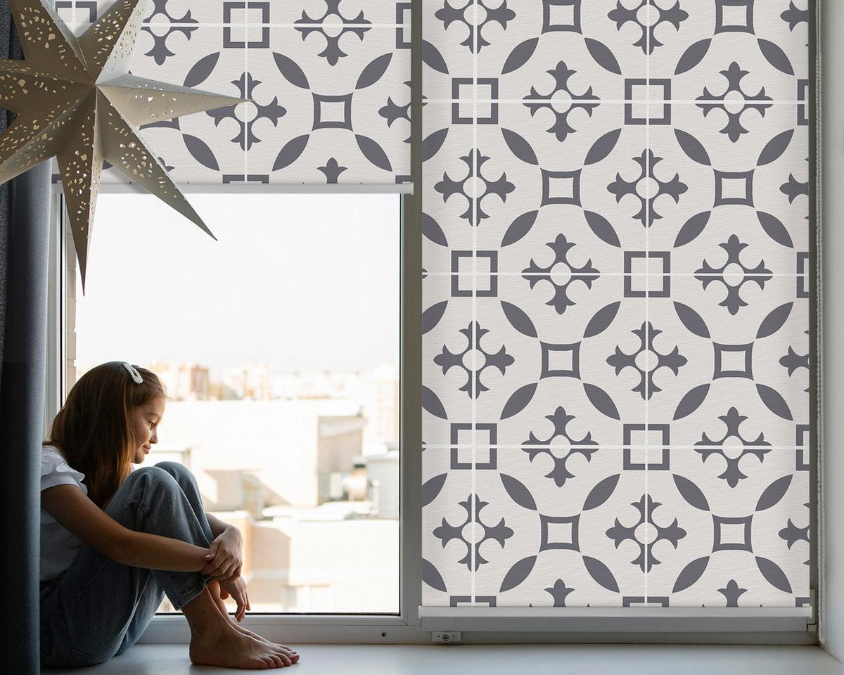 INNENROLLO - Fensterrollo - Rollo - 80x180 cm - Illusion - Grau, Kunststoff (80/180/0.5cm) - TULUP