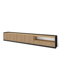 LOWBOARD, Eiche und Schwarz, 310/37/50cm - Eichefarben, Holzwerkstoff (310/50/37cm) - Skraut Home