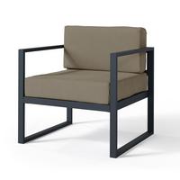 LOUNGESESSEL Dywilly Hellbraun/Schwarz mit wasserabweisendem Stoff - Hellbraun, Textil (69/72/65cm) - Selsey