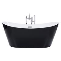 BADEWANNE FREISTEHEND 76x160x72 cm schwarz Antigua - Schwarz, Kunststoff (76/72/160cm) - Beliani
