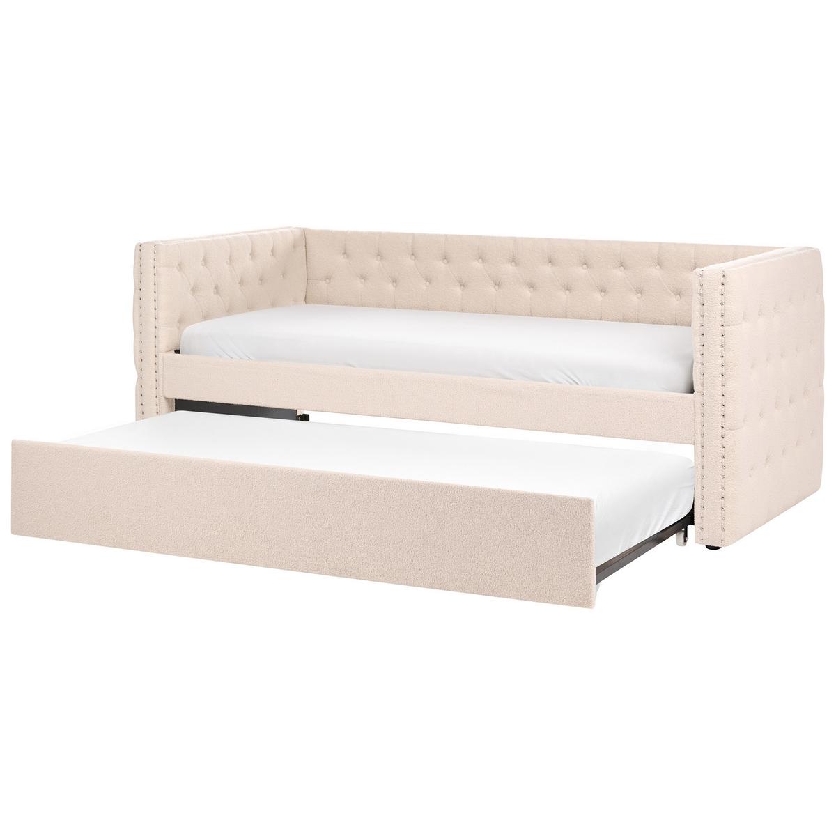 TAGESBETT Beige 90-200 cm Gassin - Beige, Holz/Textil (90/200cm) - Beliani