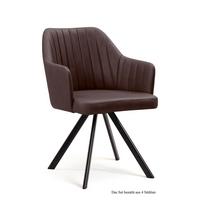 ARMLEHNSTUHL drehbar (4er-Set) Dhana 58x81x60 Schwarz/Braun - Schwarz/Braun, Kunststoff (60/81/58cm) - 58aufmkessel