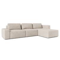 ECKSOFA L Form Arkleton Beige 360/180/93 cm Rechts Bequem & Modern - Creme/Schwarz, Kunststoff/Textil (360/180cm) - AX Living