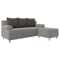 SCHLAFSOFA Dover mit Polsterhocker - Chromfarben/Grau, Holz/Kunststoff (192/86/80cm) - MIRJAN24
